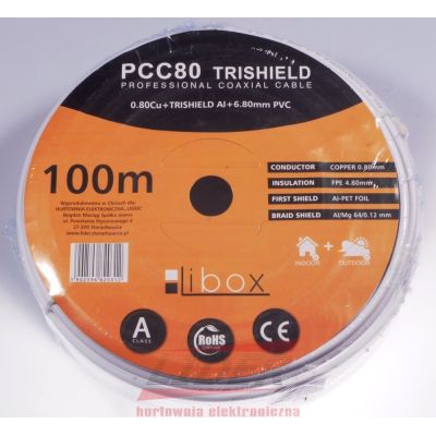 5. LIBOX COAXIAL CABLE PCC80 WIRE 0.8MM CU 100M