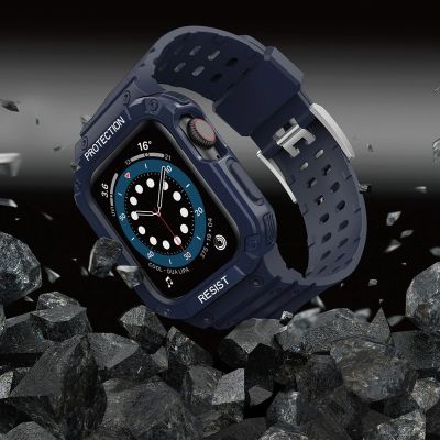 6. Protect Strap Band for Apple Watch 38/40/41mm Armored Case Strap - Blue