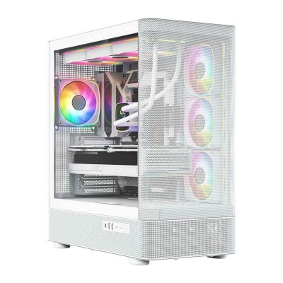 4. MODECOM VOLCANO AQ 300 ARGB MIDI CASE WHITE