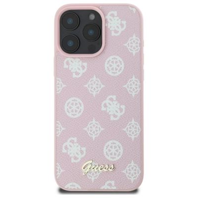 3. Guess Peony Script MagSafe iPhone 16 Pro Max Case - Pink
