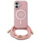 Guess Crossbody Cord Script MagSafe iPhone 16 Case - Pink