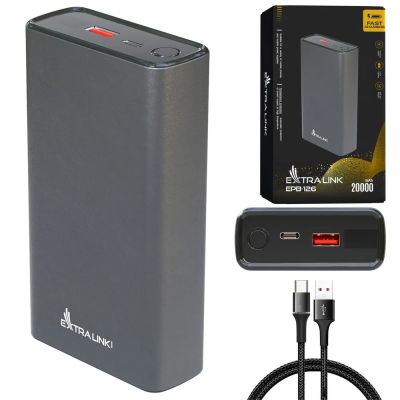 5. Extralink Powerbank EPB-126 20000mAh Silver Power bank, 45W PD, USB-C
