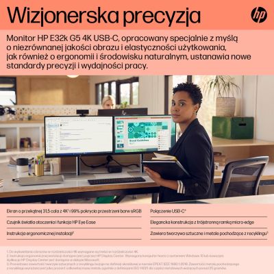 7. HP 31.5" E32k G5 4K Monitor (6N4D6AA)