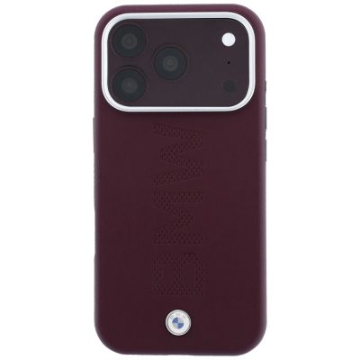 3. BMW Sign Centered Deboss MagSafe Case for iPhone 17 Pro / 18 Pro - Burgundy