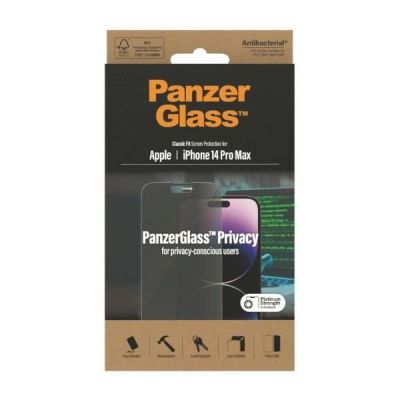 8. PanzerGlass Classic Fit antibacterial privacy glass for iPhone 14 Pro Max