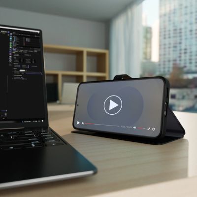 12. Puro Booklet Case with Flip and Wallet for Samsung Galaxy S25 - Black