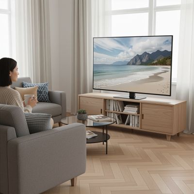 10. MACLEAN UNIVERSAL TV STAND, FOR TV CABINET, STAND, MAX. 40KG, MAX. VESA 400X400, HEIGHT AND ANGLE ADJUSTMENT MC-1240