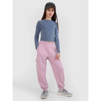 3. Longsleeve slim crop top plain girls 4F 4FJWSS25TLONF430-32S