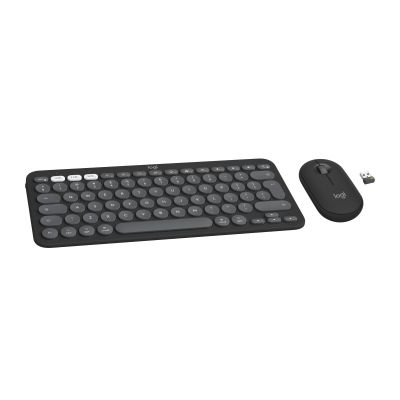 5. Logitech 920-012244 Keyboard Mouse Included Universal RF Wireless + Bluetooth QWERTY American International Graphite