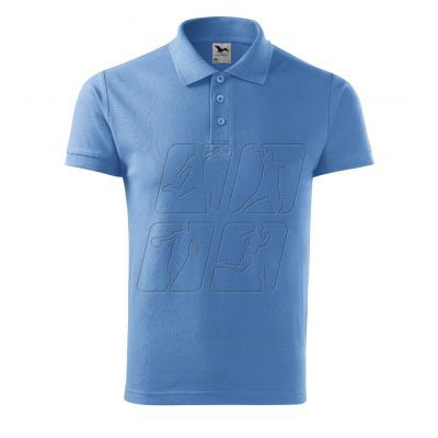 3. Malfini Cotton M MLI-21215 blue polo shirt