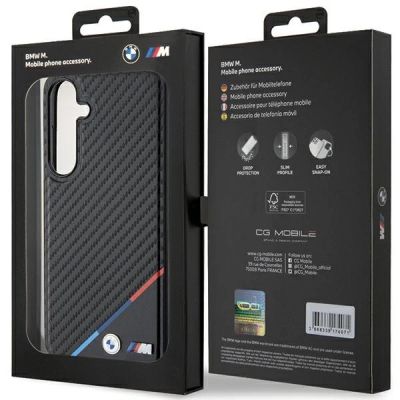8. BMW Carbon Tricolor Line MagSafe Case for Samsung Galaxy S24+ - Black