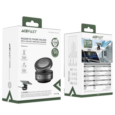 7. Acefast E29 Magnetic Holder with Wireless Charger with Suction Cup for Dashboard/Windshield - Black