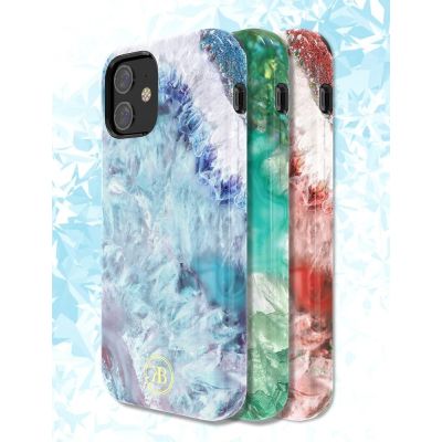 4. Kingxbar Agate Series case decorated printed Agate iPhone 12 mini green