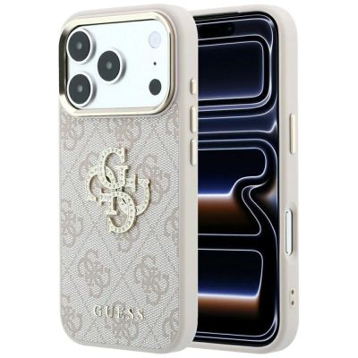 Guess 4G & Big Strass Logo Case for iPhone 18 Pro Max / 17 Pro Max - Pink