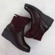 4. Women's suede wedge ankle boots burgundy M.Daszyński 2510