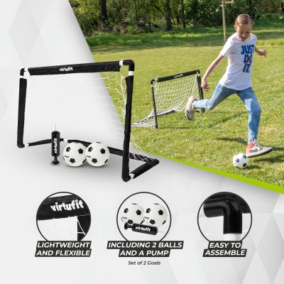 5. VIRTUFIT CHILDREN'S SOCCER GOAL SET WITH 2 BALLS AND PUMP - SOCCER GOALS - 92