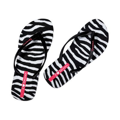 4. Ipanema Women's Animal Print Flip Flops Black and Gray 83846-BP655