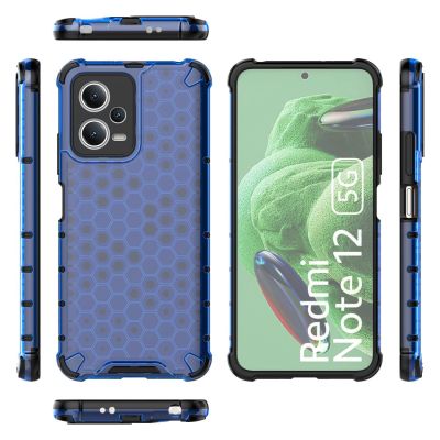 2. Honeycomb case for Xiaomi Redmi Note 12 5G / Poco X5 5G armored hybrid case blue