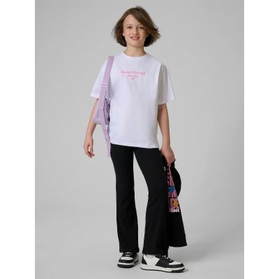 4. Girls' loose T-shirt with print 4F 4FJRSS26TTSHF3825-10S
