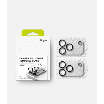 8. Ringke Camera Full Cover 2-Pack Tempered Glass for iPhone 18 Pro Max - Black