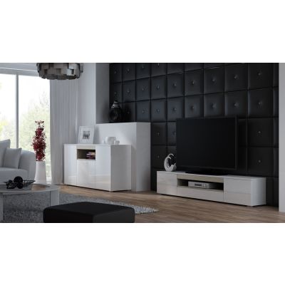 VIVA 150 Chest of Drawers white/glossy white+sonoma oak