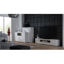 VIVA 150 Chest of Drawers white/glossy white+sonoma oak