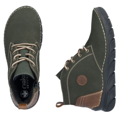 5. Women's leather ankle boots insulated green Rieker 55036-54