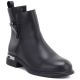 Women's black leather ankle boots D&A S.Barski MK62-7025