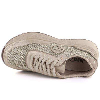 4. Women's leather sneakers with gold braid Gino Fabiani OL39-5 GOLD