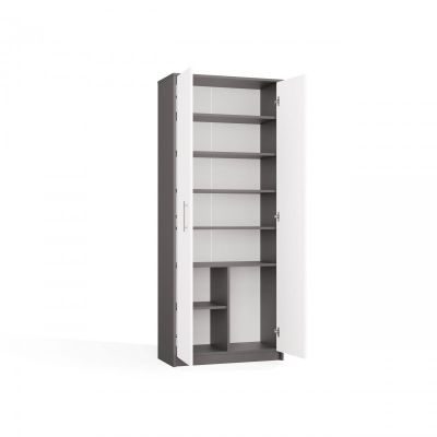 13. CLOSED SHELVING OLIV 2D ANTHRACITE/WHITE SET