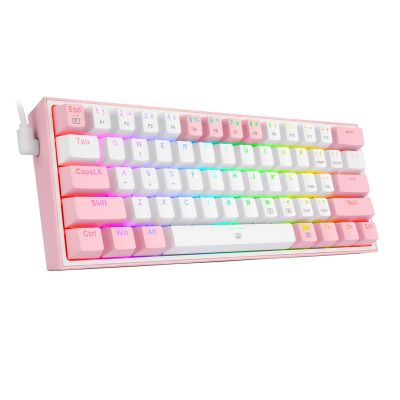 5. REDRAGON K617-RGB Fizz RGB White/Pink USB Keyboard Pink, White