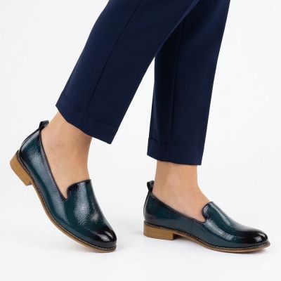 5. Women's patent leather shoes, navy blue, Potocki 19337