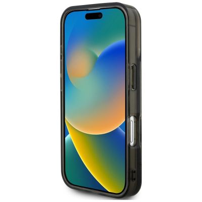 5. Karl Lagerfeld Liquid Glitter Choupette Logo iPhone 16 Case - Black