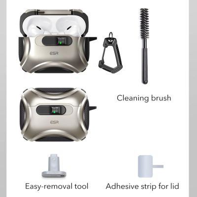 6. ESR Cyber ​​FlickLock MagSafe case for AirPods Pro 3 - silver