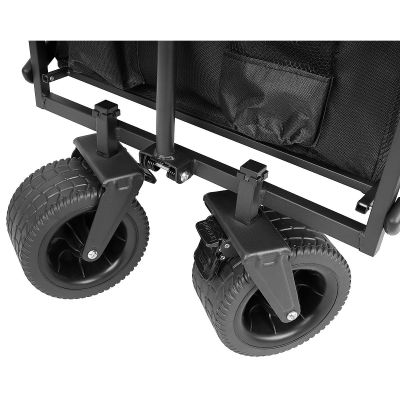 12. DELUXE FOLDABLE TRAVEL AND BEACH STROLLER 90x57x73-96CM WITH HANDLE BLACK