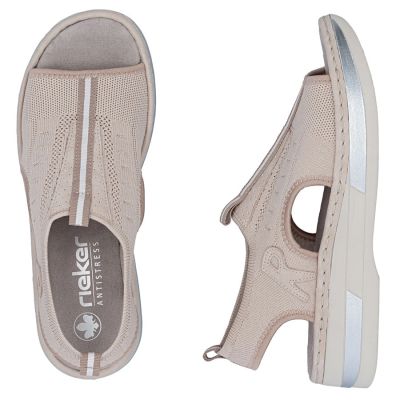 13. Women's pink slip-on platform sandals Rieker V59B5-31