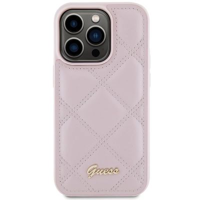 3. Guess Quilted Metal Logo case for iPhone 15 Pro Max - pink