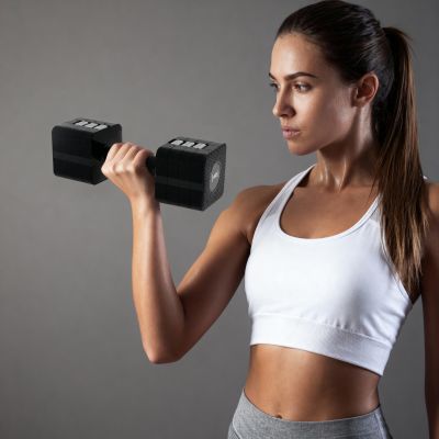 12. HL02 ADJUSTABLE DUMBS BLACK 2 x 5 KG HMS