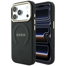 Guess Saffiano Peony & Ring MagSafe Case for iPhone 17 Pro Max / 18 Pro Max - Black