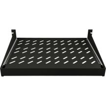 19" 2U sliding shelf, 350mm deep, black, 4 mounting points ALANTEC