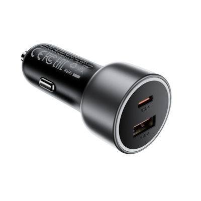 3. Acefast B21 75W USB-C + USB-A Car Charger - Black