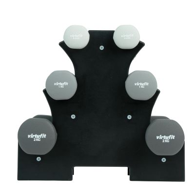 10. VIRTUFIT NEOPRENE DUMBBELL SET - BAR BELL SET - WITH HANDLE