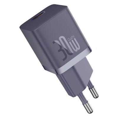 3. Baseus GaN5 30W USB-C EU Wall Charger with Purple Cable Baseus Dynamic 3 USB-C 100W 1m - Purple