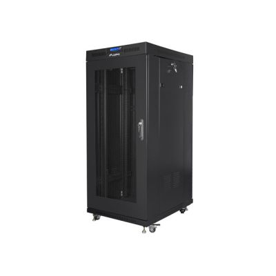 3. LANBERG FLOOR RACK CABINET 19" 27U 600X800 PERFORATED DOOR LCD BLACK FF01-6827-23BL (FLAT PACK)