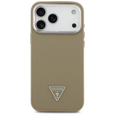 3. Guess Grained Triangle Logo MagSafe case for iPhone 17 Pro Max - brown
