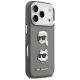 4. Karl Lagerfeld FW Grained Karl & Choupette Heads Pins & Logo iPhone 17 Pro Case - Gray