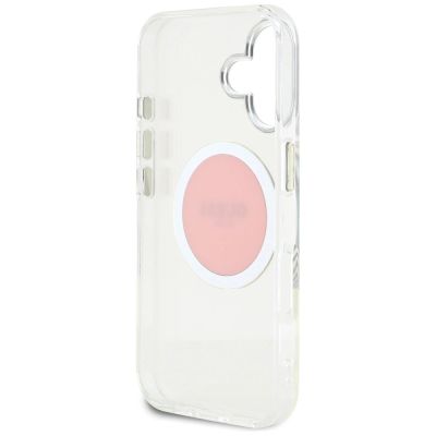 7. Guess IML Metal Colored Circle Classic Logo MagSafe iPhone 16 Case - Pink
