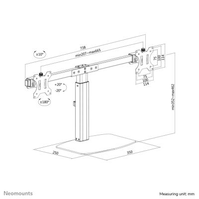 13. Neomounts FPMA-D865DBLACK Monitor Holder/Stand 68.6 cm (27") Desk Black