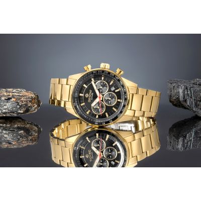 6. Men's Watch Giewont Chronograph Sapphire Gold Black GW9140-B4