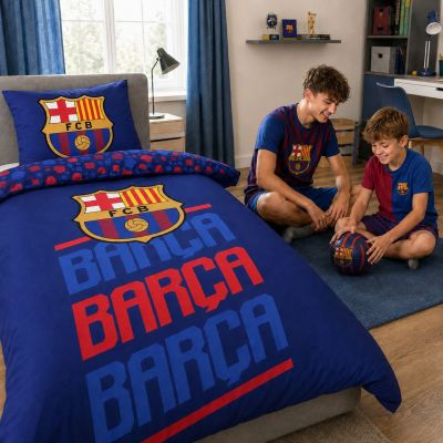 6. FC Barcelona cotton bedding set 140x200 + 70x90 cm FCB-4515BL